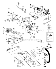Main_Frame Diagram and Parts List for 358355051  Craftsman Chainsaw