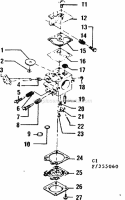 Carburetor Diagram and Parts List for 358355060  Craftsman Chainsaw