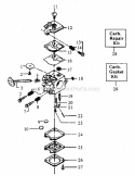 Carburetor Assembly Diagram and Parts List for 358355071  Craftsman Chainsaw