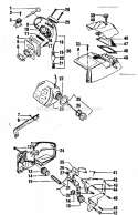 Main Frame Diagram and Parts List for 358356080  Craftsman Chainsaw