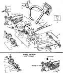 Handle / Chain Diagram and Parts List for 358356091  Craftsman Chainsaw