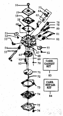 Carburetor Diagram and Parts List for 358356101  Craftsman Chainsaw