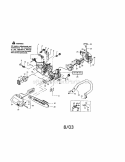 Housing / Handle / Chain / Bar Diagram and Parts List for 358360130  Craftsman Chainsaw