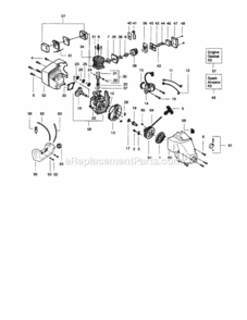 Page B Diagram and Parts List for 358742440  Craftsman Trimmer