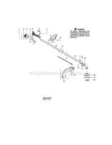 Page A Diagram and Parts List for 358791071  Craftsman Trimmer