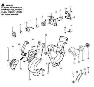 HousingHandleFuel_Tank Diagram and Parts List for 358794170  Craftsman Leaf Blower / Vacuum