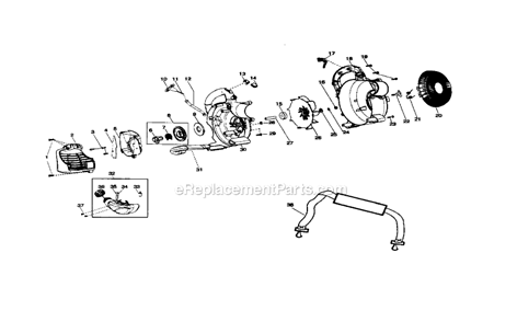 ScrollHandleFuel Tank Diagram and Parts List for 358794780  Craftsman Leaf Blower / Vacuum