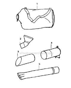 BagTube Diagram and Parts List for 358794944  Craftsman Leaf Blower / Vacuum