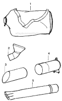 Bag And Tubes Diagram and Parts List for 358794963  Craftsman Leaf Blower / Vacuum