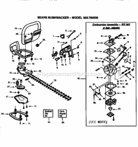Page B Diagram and Parts List for 358795630  Craftsman Hedge Trimmer