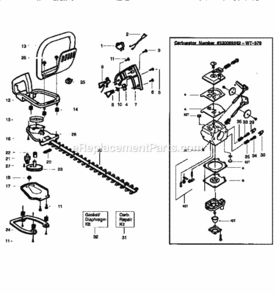 Page B Diagram and Parts List for 358795631  Craftsman Hedge Trimmer