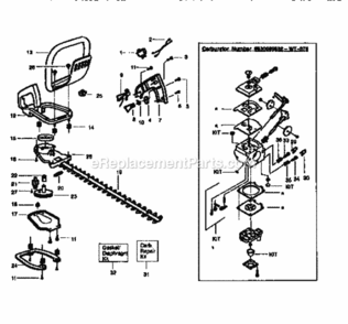 Page B Diagram and Parts List for 358795640  Craftsman Hedge Trimmer