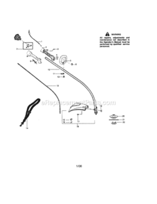 Page E Diagram and Parts List for 358796110  Craftsman Trimmer