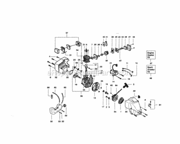 Page B Diagram and Parts List for 358796200  Craftsman Trimmer