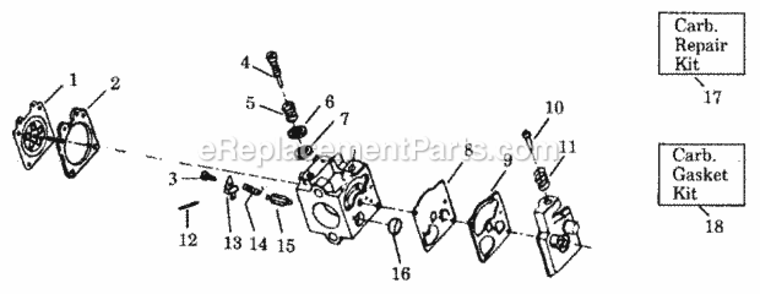 Page B Diagram and Parts List for 358797921  Craftsman Leaf Blower / Vacuum