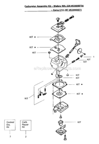 Carburetors Diagram and Parts List for 358798212  Craftsman Trimmer