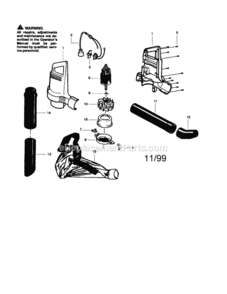Page A Diagram and Parts List for 358798330  Craftsman Leaf Blower / Vacuum