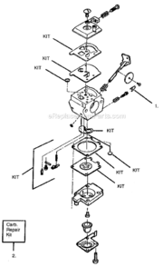 Carburetor_Assembly_Kits Diagram and Parts List for 358798520  Craftsman Trimmer