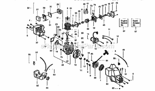 Page B Diagram and Parts List for 358798530  Craftsman Trimmer