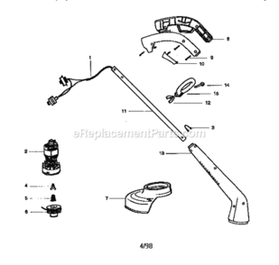 Page A Diagram and Parts List for 358799200  Craftsman Trimmer