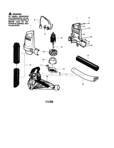 Page A Diagram and Parts List for 358799370  Craftsman Leaf Blower / Vacuum