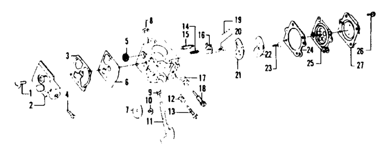 Carburetor Assembly Diagram and Parts List for 358795610  Craftsman Trimmer