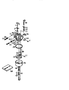 Carburetor  631581 (71/143) Diagram and Parts List for 143334362  Craftsman Engine