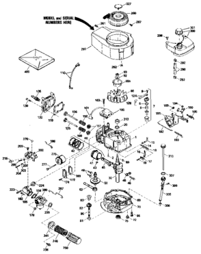 Replacement Parts Diagram and Parts List for 143434192  Craftsman Engine