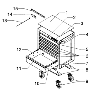 Tool Cart Diagram and Parts List for 706586190  Craftsman Tool Stand & Cart