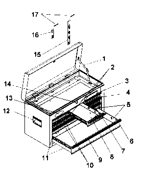 Chest Diagram and Parts List for 706618051  Craftsman Tool Stand & Cart