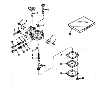 Carburetor No. 29820 Diagram and Parts List for 14315301  Craftsman Engine