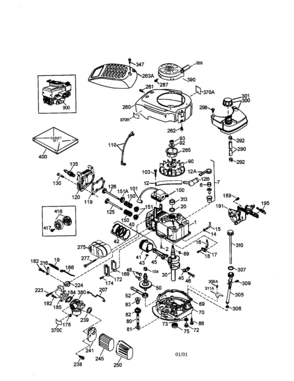 4-cycle Engine Diagram and Parts List for 143016714  Craftsman Engine