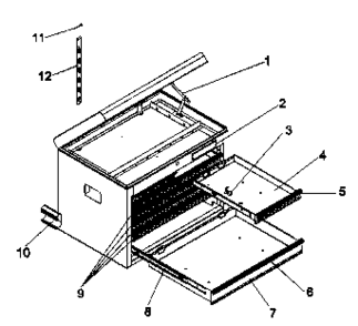 Part Location Diagram of A12078-EBK Craftsman Tool chest drawer, 2-in