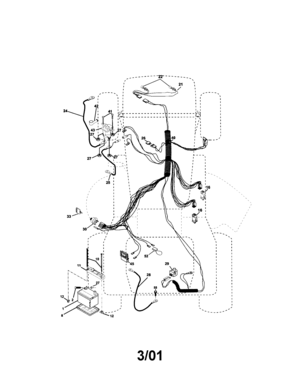 Electrical Diagram and Parts List for 917271822  Craftsman Lawn Tractor
