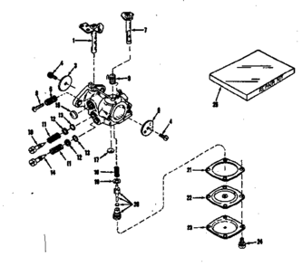 Carburetor No.29928 Diagram and Parts List for 143102240  Craftsman Engine