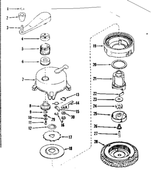 Ratchet Self Starter No. 29750 Diagram and Parts List for 143105120  Craftsman Engine
