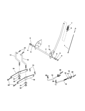Mower Lift Diagram and Parts List for 917253101  Craftsman Lawn Tractor