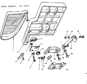 8 Inch Jointer-planer/infeed Table Diagram and Parts List for 11320651  Craftsman Table Saw