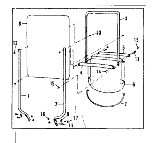 Main Frame Diagram and Parts List for 53682240  Craftsman Snow Blower