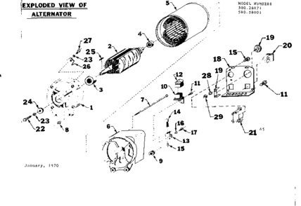 Part Location Diagram of A-24044-A Craftsman Brush assembly