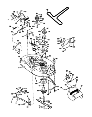 Mower Deck Diagram and Parts List for 917270642  Craftsman Lawn Tractor