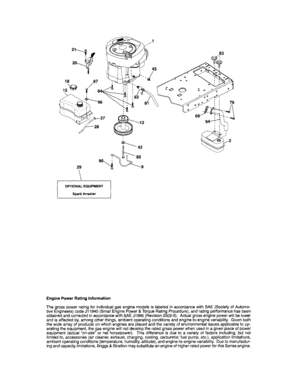 Engine Diagram and Parts List for 917286210  Craftsman Lawn Tractor
