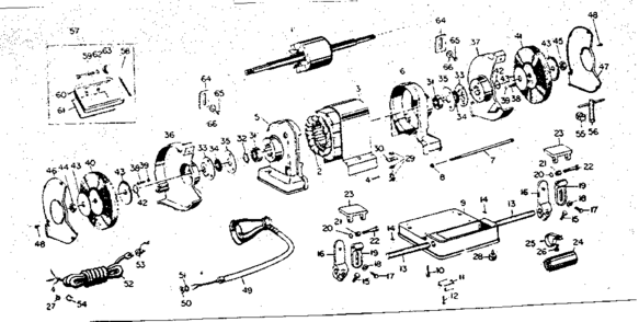 Capacitor-stact, 115 Volts, 60 Cycle, 3450 R.p.m. Diagram and Parts List for 39719521  Craftsman Grinder