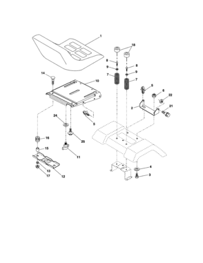 Seat Assembly Diagram and Parts List for 917273590  Craftsman Lawn Tractor