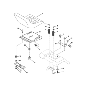 Seat Assembly Diagram and Parts List for 917275371  Craftsman Lawn Tractor