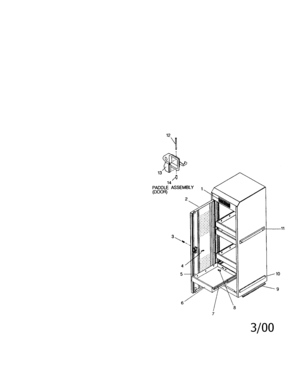 Full Length Side Cabinet Diagram and Parts List for 706655100  Craftsman Tool Stand & Cart