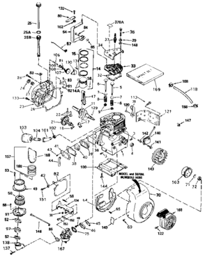 Replacement Parts Diagram and Parts List for 143826092  Craftsman Engine