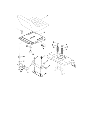 Seat Assembly Diagram and Parts List for 917276750  Craftsman Lawn Tractor