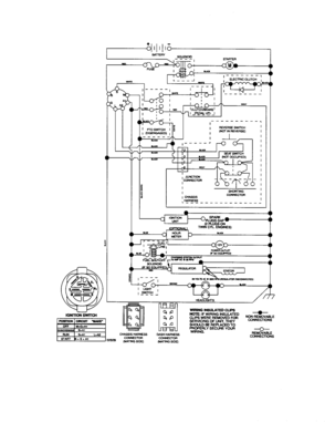 Schematic Diagram Diagram and Parts List for 917276864  Craftsman Lawn Tractor