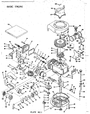 Basic Engine Diagram and Parts List for 143104020  Craftsman Engine